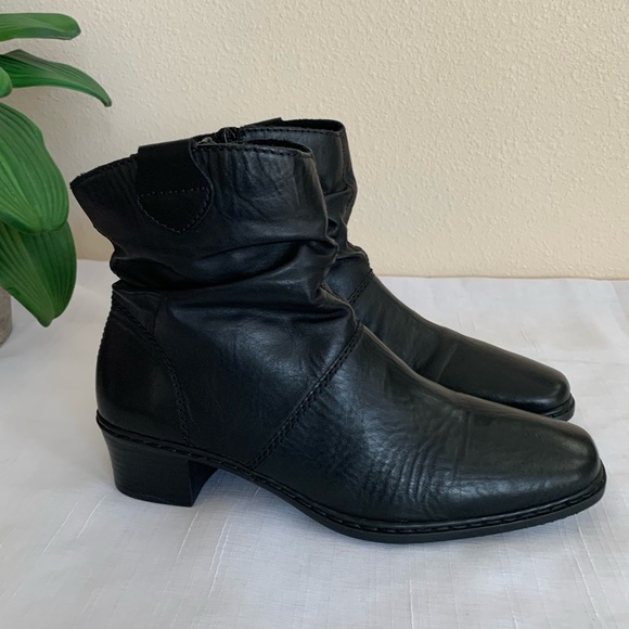 Rieker Kendra Black Leather Boots Woman’s EU37 US6.5 - Picture 3 of 10